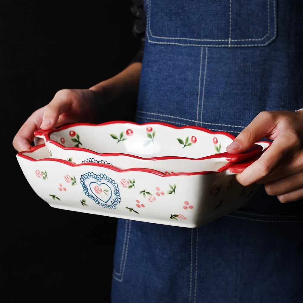 Floral  Ceramic Baking Plate