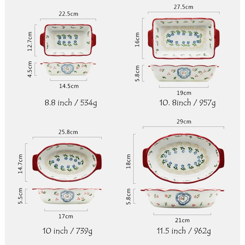 Floral  Ceramic Baking Plate