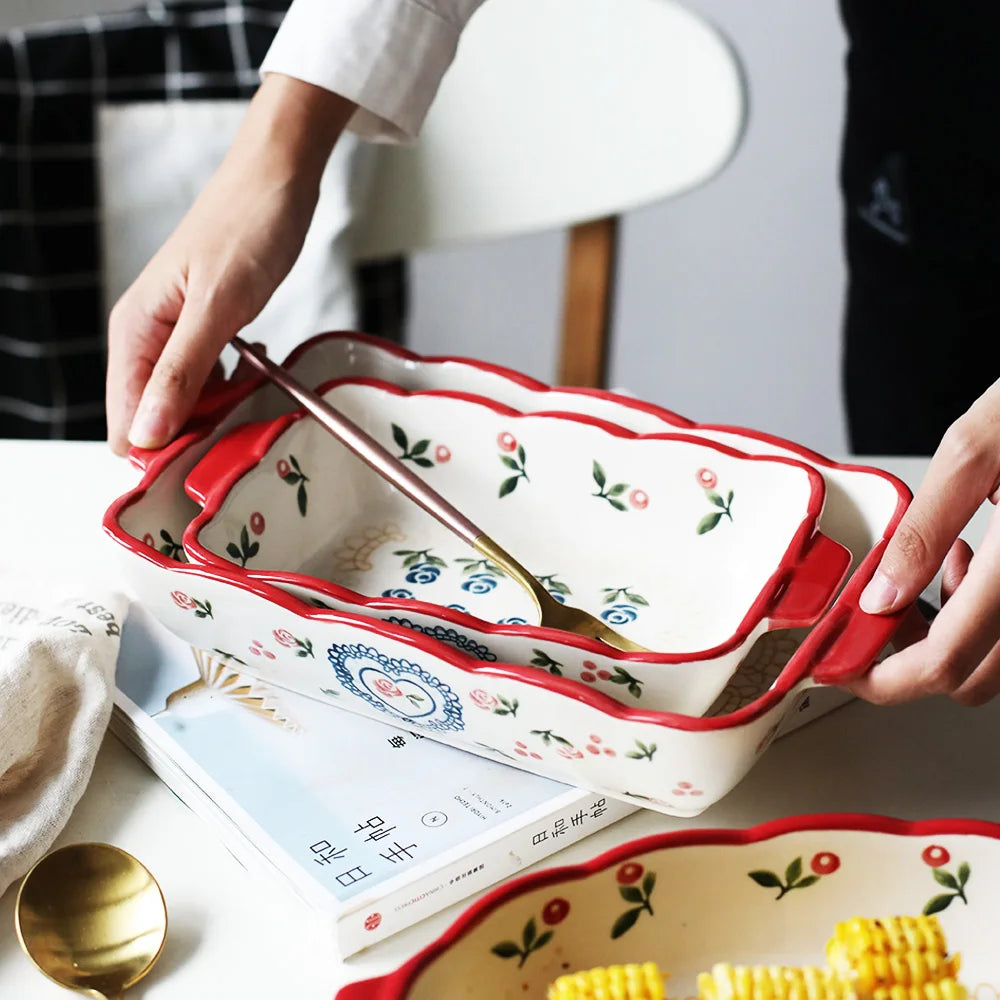 Floral  Ceramic Baking Plate