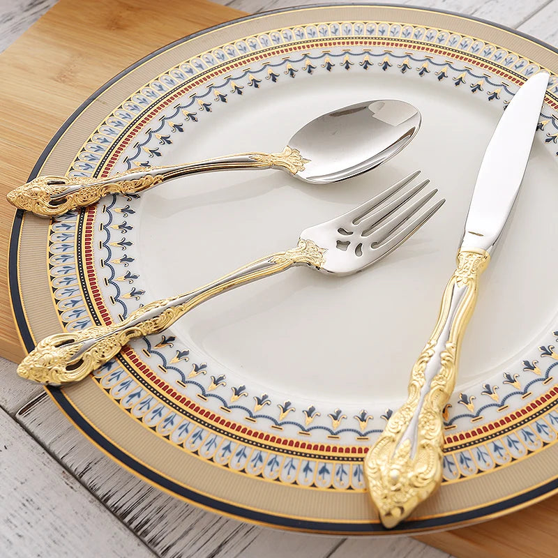 Luxury Gold Silver Spoon Set